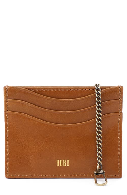 HOBO Max Leather Chain Clip Card Case in Truffle