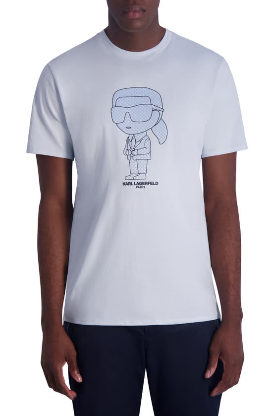 Karl Lagerfeld Karl Cotton Graphic T-shirt In Light Blue