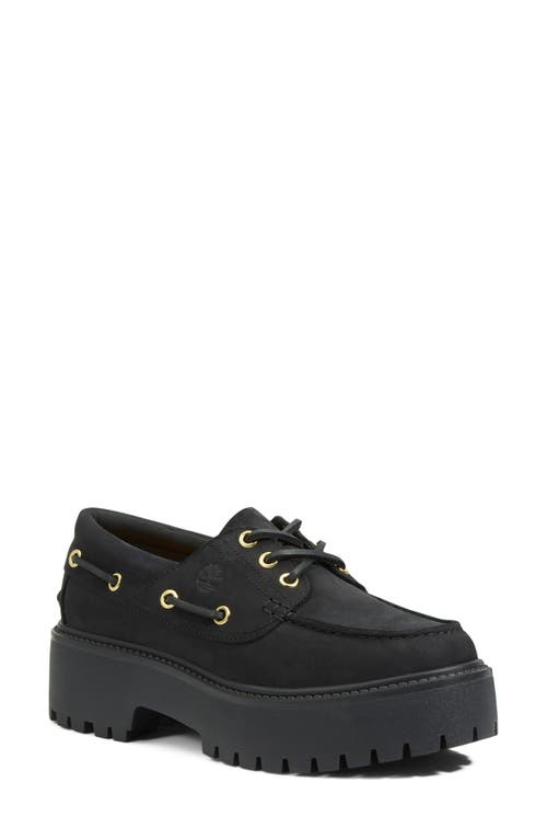 Timberland Stone Street Platform Boat Shoe Black at Nordstrom,