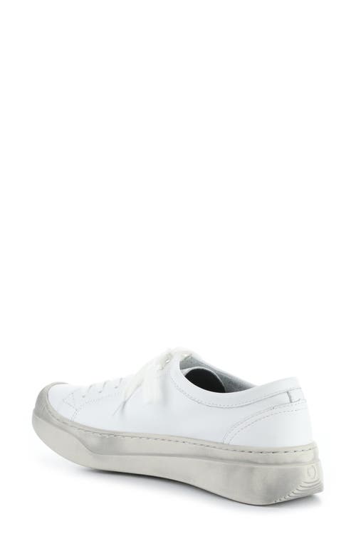 Softinos By Fly London Platform Sneaker In White Smooth Leather