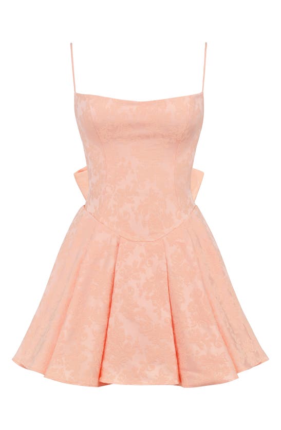 House Of Cb Rosalinda Jacquard Minidress In Peach Parfait