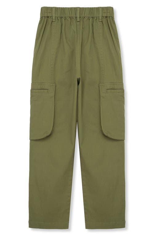 Shop Truce Kids' Stretch Cotton Cargo Pants In Olive