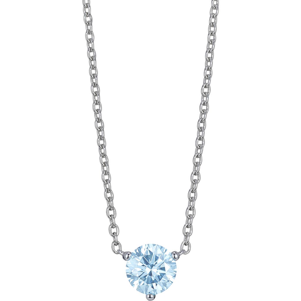 Lightbox 1-carat Lab Grown Diamond Necklace In Blue/14k White Gold