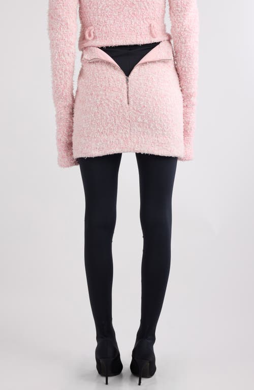 Shop Balenciaga Cotton Blend Bouclé Knit Miniskirt In 5000 Pink