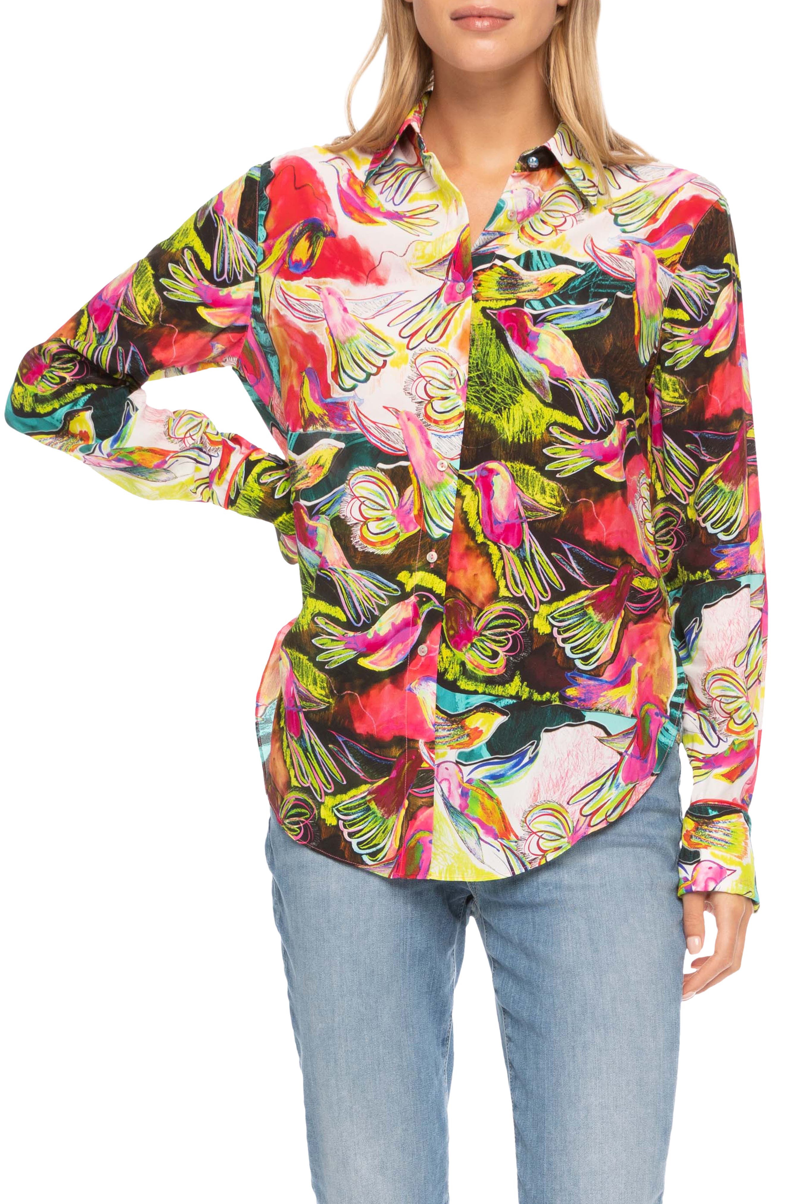 Robert Graham Gabriela Birds Silk Blend 