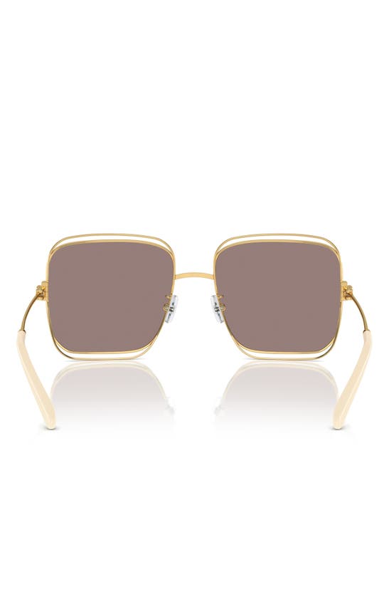 Tory Burch 57mm Eleanor Square Sunglasses In Gold