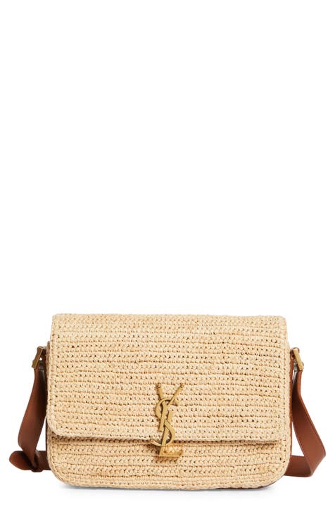 Yves Saint Laurent Raffia Downtown Straw Tote - Neutrals Totes