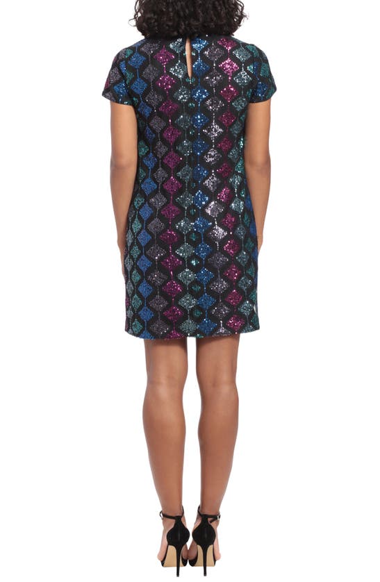 LONDON TIMES DIAMOND SEQUIN MINI DRESS