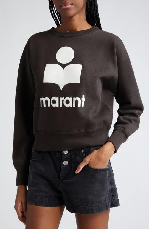 Shop Isabel Marant Étoile Mobyli Logo Cotton Sweatshirt In Faded Black/ecru
