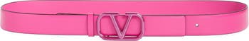 Valentino Garavani Vlogo Buckle Leather Belt in UWT - Pink PP
