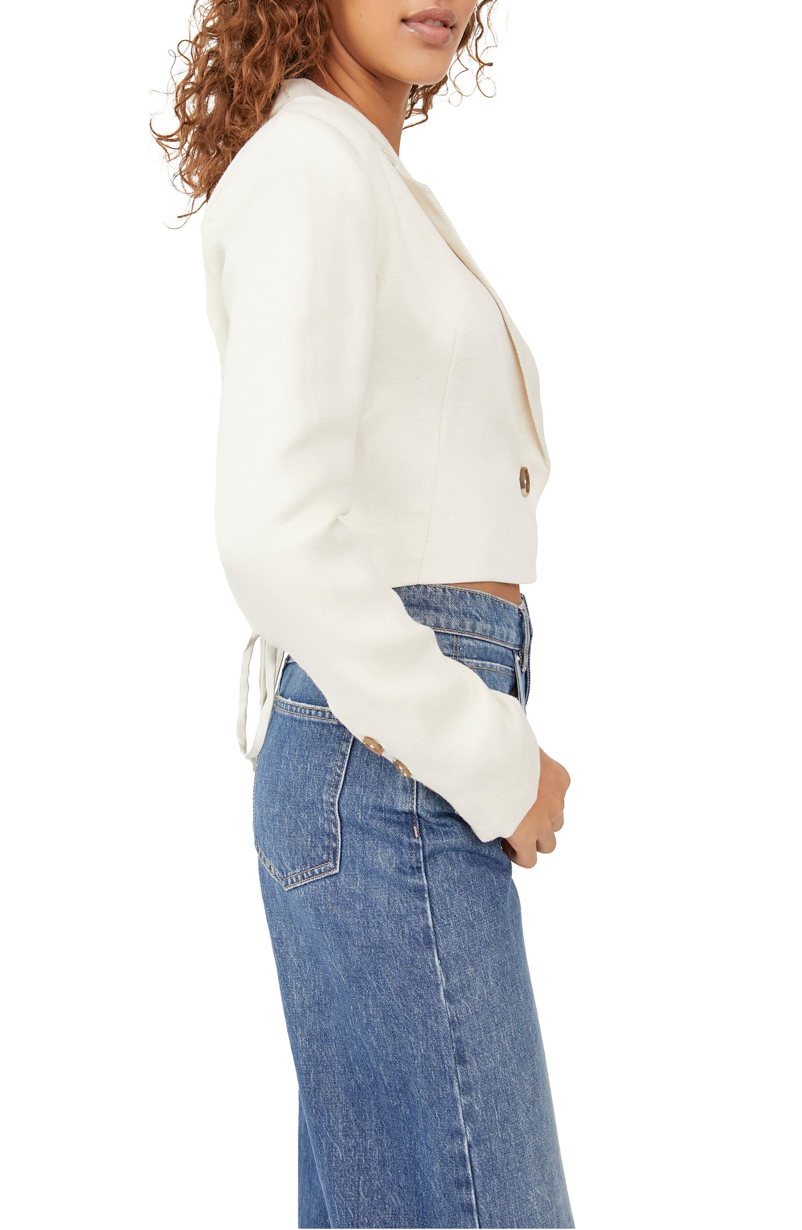 Lace-Up Back Crop Blazer | Nordstrom