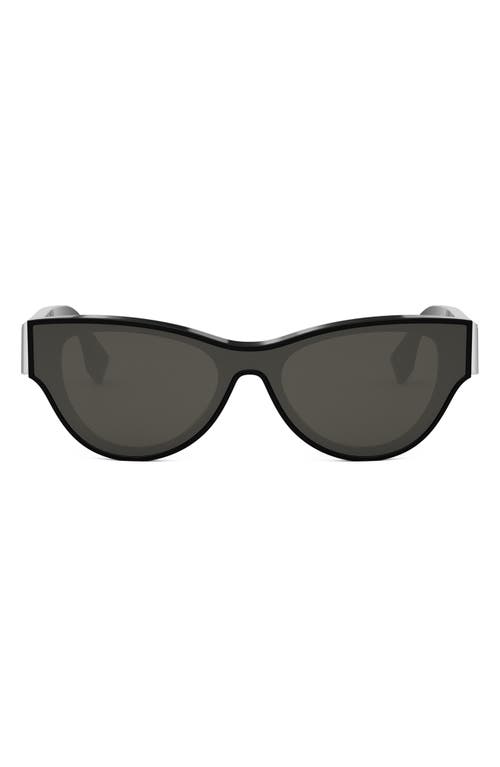 'Fendi First 53mm Cat Eye Sunglasses in Shiny Black /Smoke at Nordstrom