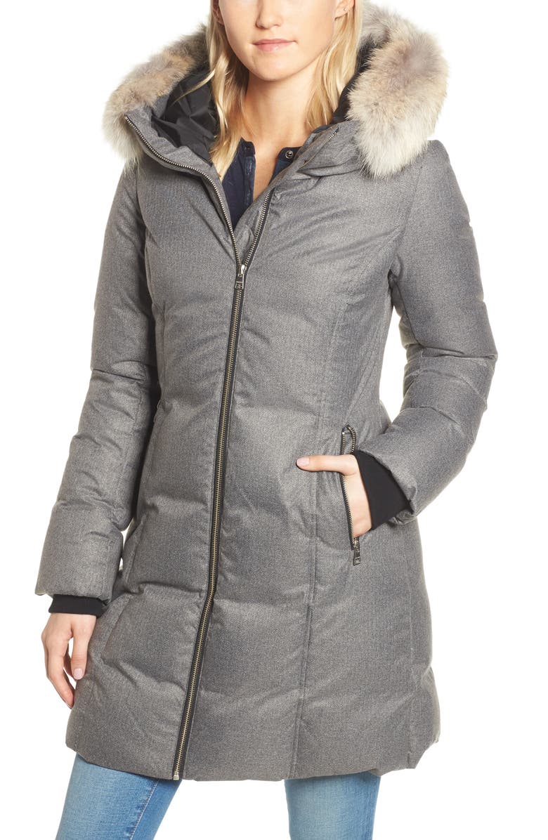 Soia & Kyo Hooded Down Coat with Removable Genuine Coyote Fur Trim ...