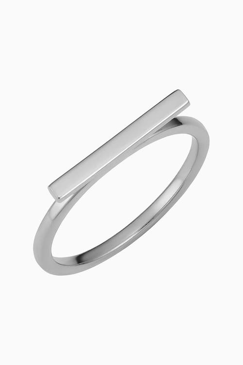 Oradina 14k Gold Brooklyn Bar Ring In White Gold