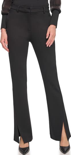 DKNY Jeans Women's Ponte Pant Stretch Slim Fit Mid-Rise Zip Fly Pant Black  XXL