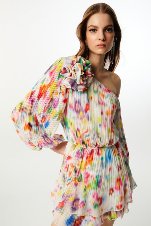 Printed Flowy Dress in Multi-Colored