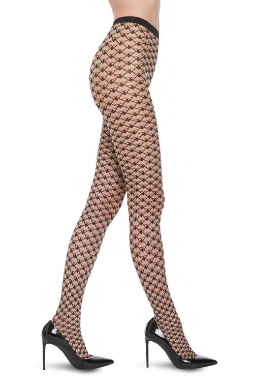 Wolford Triangle Matte Tights in Fairly Light/Black