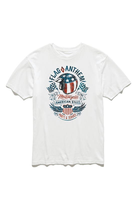 Flag And Anthem American Cycle Short Sleeve T-shirt In White