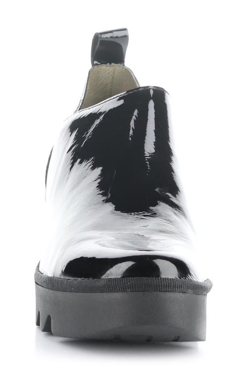 Shop Fly London Beli Platform Wedge Bootie In Black/silver