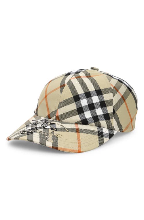 Shop Burberry Check Adjustable Baseball Cap In Light Sage Ip Check