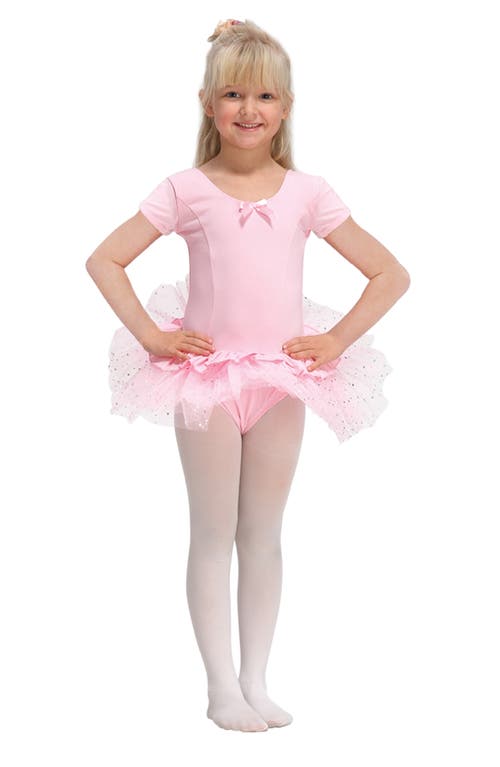 Shop Popatu Kids' Mini Bow Short Sleeve Tutu Bodysuit In Pink