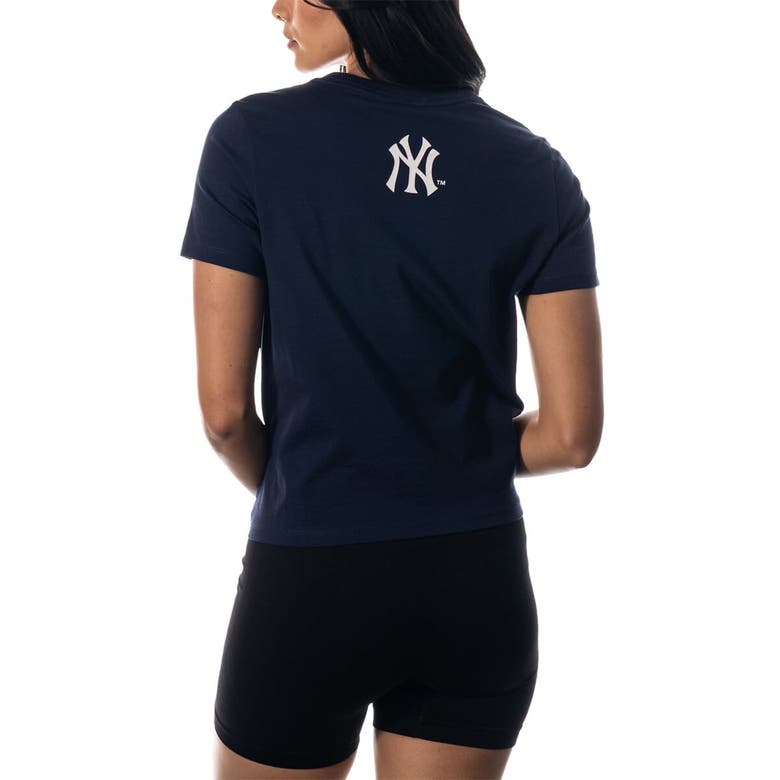 Shop The Wild Collective Navy New York Yankees Twist Front T-shirt