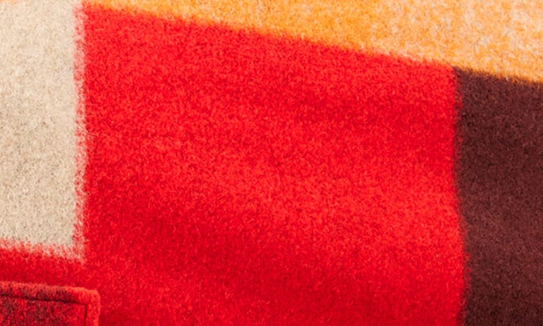 Shop Desigual Helsinki Colorblock Wool Blend Coat In Orange
