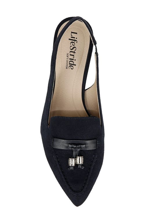 Shop Lifestride Audrey Slingback Tassel Loafer Pump In Navy