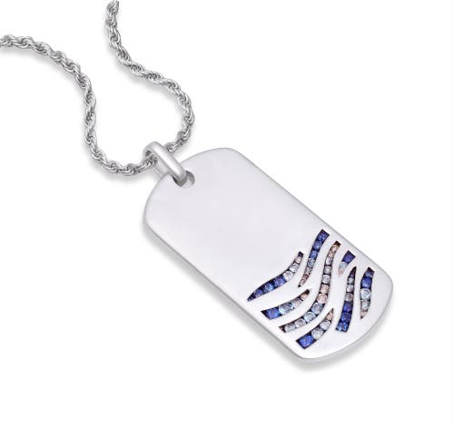 Shop Luvmyjewelry Deep Blue Sea Sapphire & Topaz Silver Tag Necklace