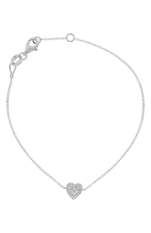 Shop Bony Levy Mika Pavé Diamond Heart Bracelet In 18k White Gold