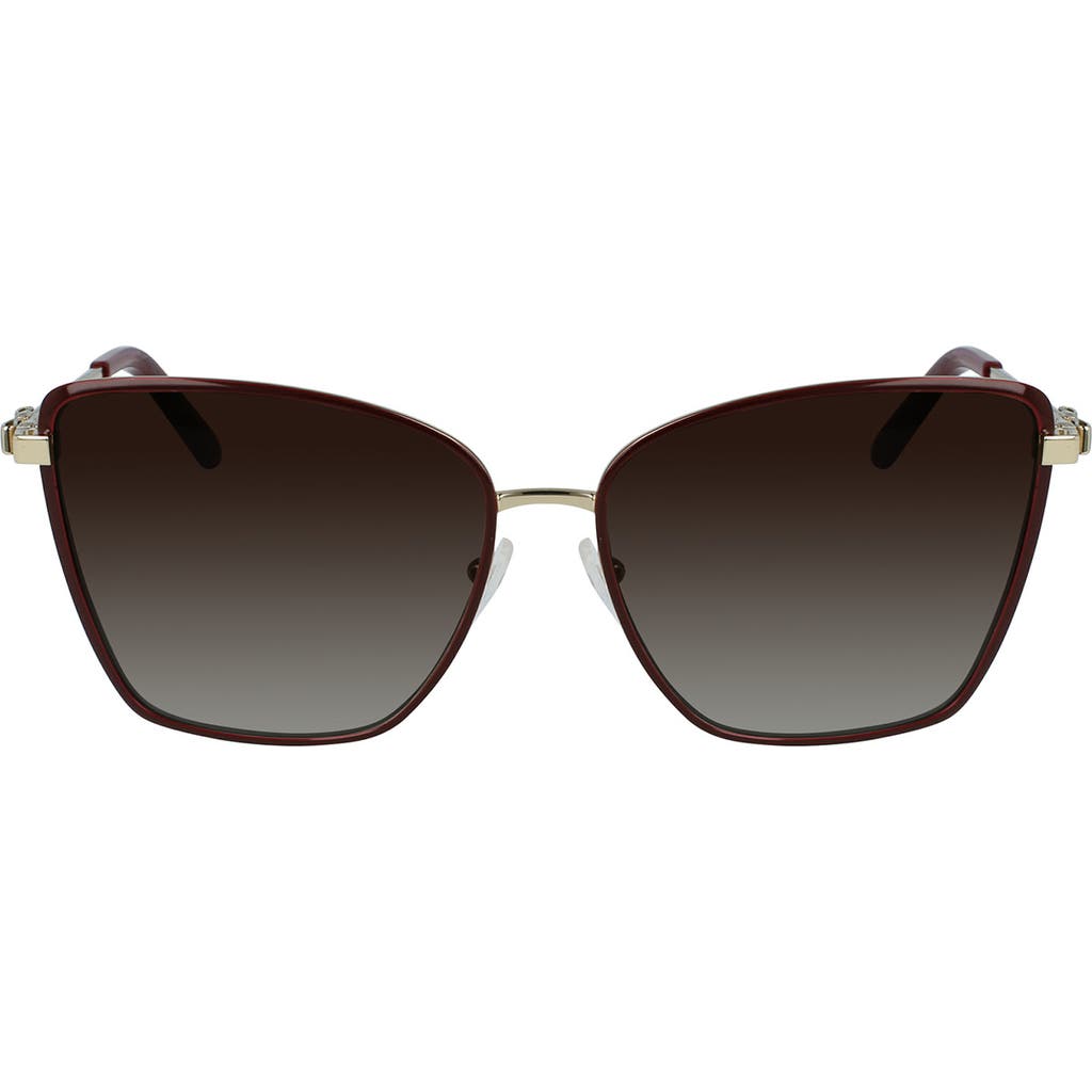 Ferragamo Vara 59mm Rectangular Sunglasses In Black
