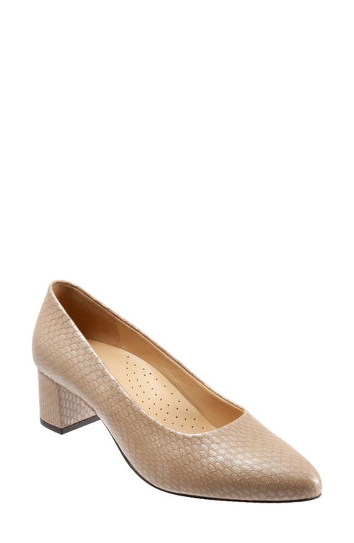 Trotters Kari Pointy Toe Pump Taupe Snake Embossed Leather at Nordstrom,