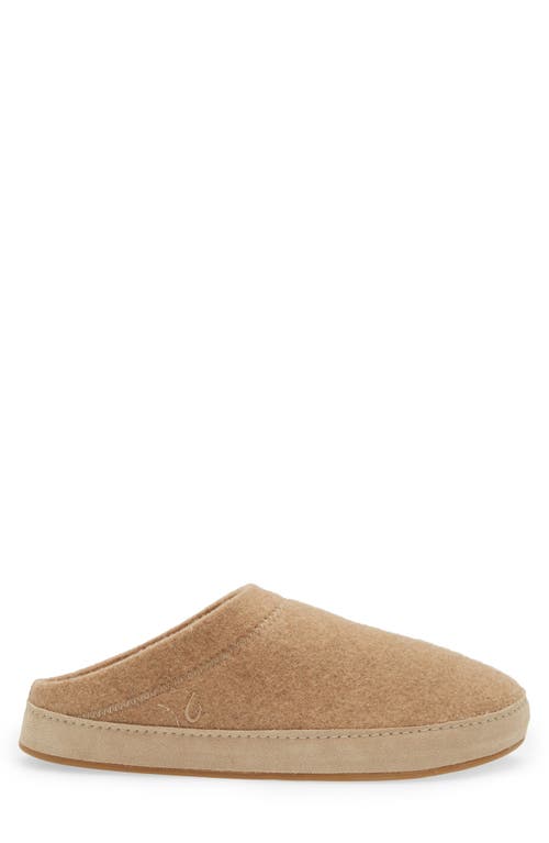 Olukai Hāmani Hulu Genuine Shearling Lined Mule Slipper In Oatmeal/oatmeal