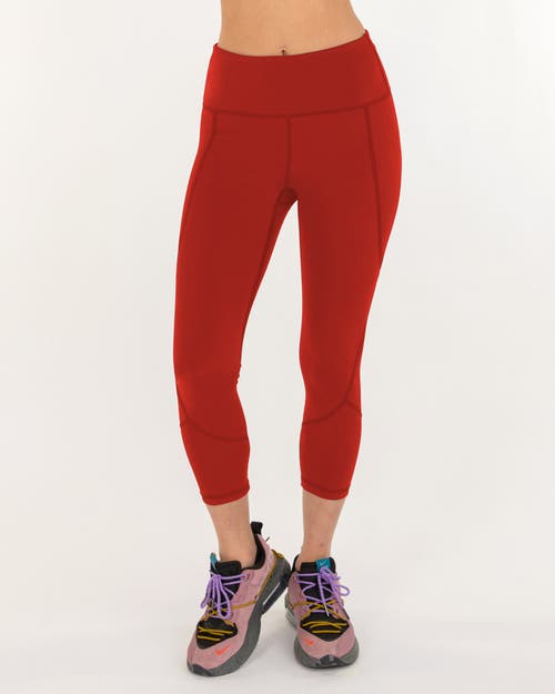 Shop Rebody Active Power Up Silkiflex Leggings 21.5" In Mars Red