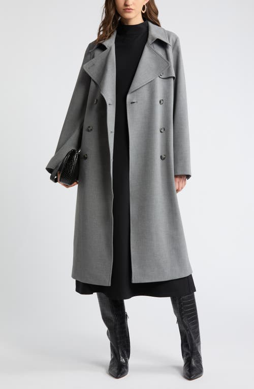 Shop Nordstrom Oversize Double Breasted Trench Coat In Grey Heather