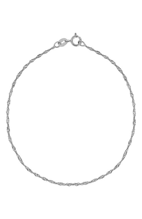 Bony Levy 14k White Gold Singapore Chain Bracelet In 14k White Gold