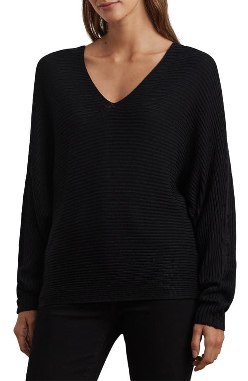 Shop Lauren Ralph Lauren Dolman Sleeve Cotton Blend Sweater In Black