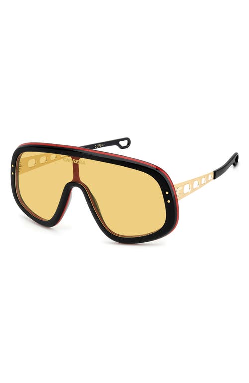 Carrera Eyewear 99mm Flaglab 17 99mm Shield Sunglasses In Black Red/yellow