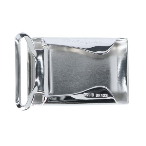 Trafalgar 25mm Engine Turned Engraved Compression Belt Buckle With Small Loop In Silver