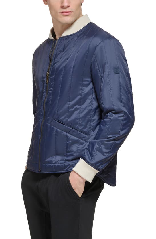 Dockers Nylon Quilted Bomber Jacket In Navy