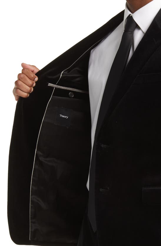Shop Theory Chambers Stretch Velvet Tuxedo Blazer In Black
