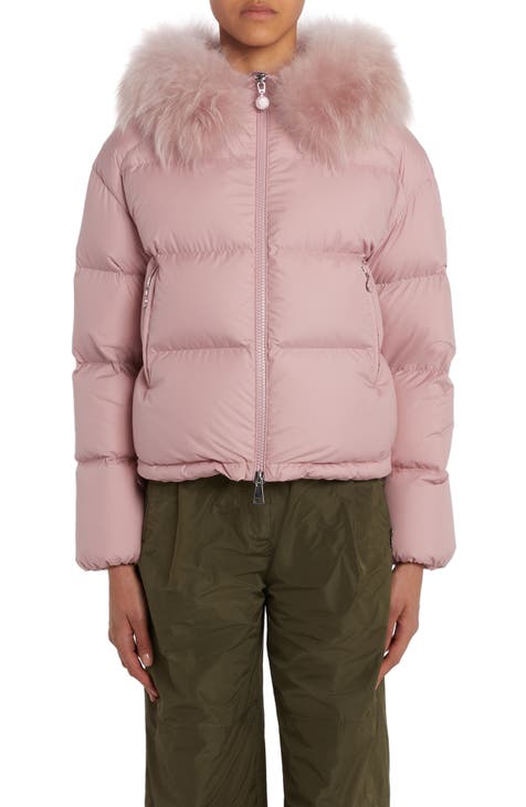 The North Face Pink Puffer Jacket Girls XL Faux Fur Removable Hood