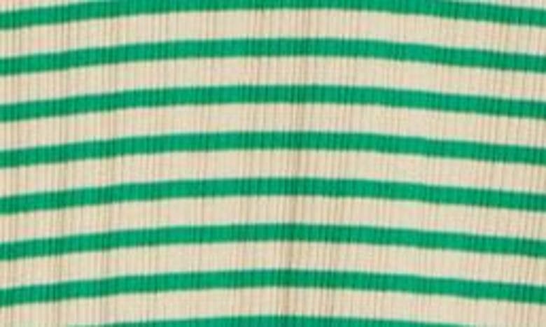 Shop Wales Bonner Sonic Stripe Long Sleeve Rib Polo In Ivory And Green