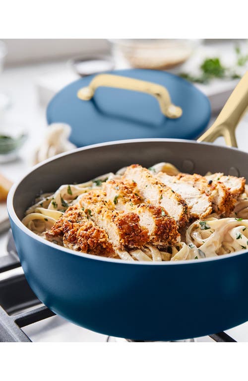 Greenpan Gp5 Infinite8 11-piece Anodized Aluminum Ceramic Nonstick Cookware Set With Champagne Handl In Marine