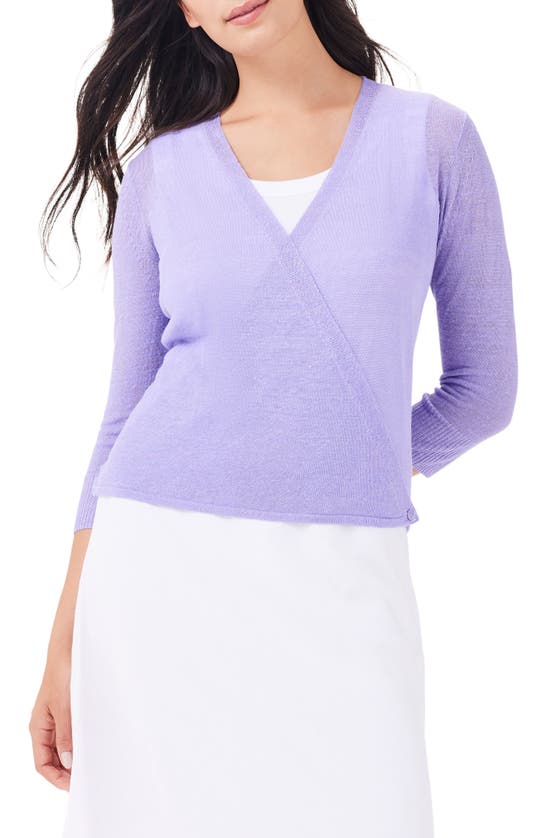 Shop Nic + Zoe Nic+zoe 4-way Linen Blend Convertible Cardigan In Lavender