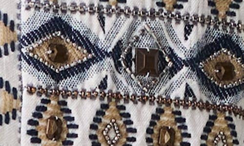Nic + Zoe Nic+zoe Seaside Glimmer Embroidered Jacket In Neutral Multi