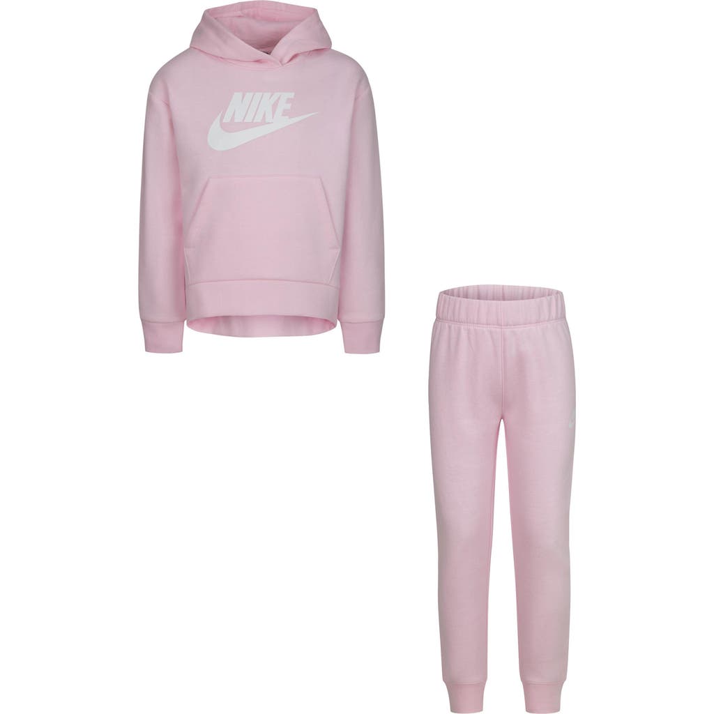 Nike Kids' Club Fleece Hoodie & Joggers Set In Pink Foam