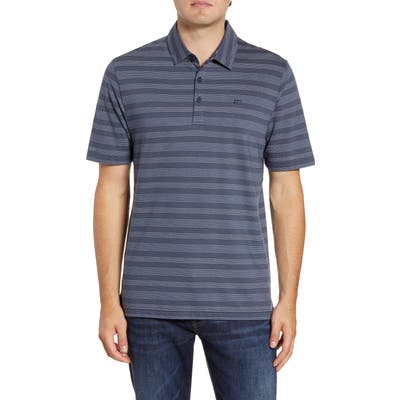 Travismathew Casual Friday Regular Fit Stripe Performance Polo, Blue