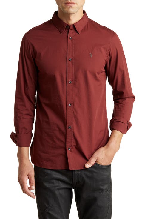 Men's Red Button Up Shirts