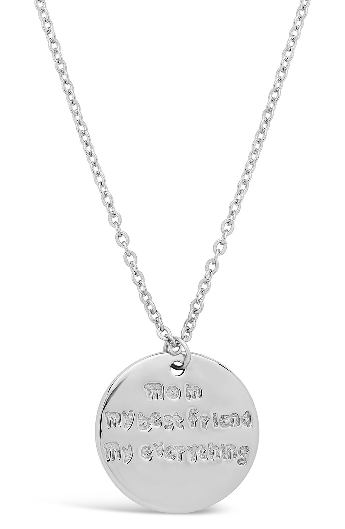 Sterling Forever 14k Gold Vermeil Mom, My Best Friend Pendant Necklace In Silver